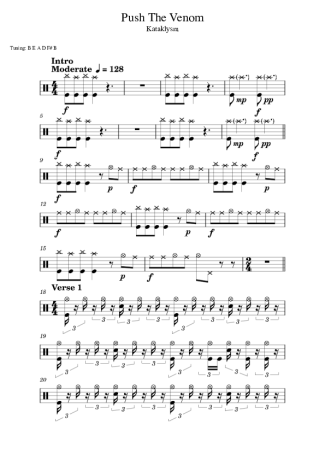 Kataklysm Push The Venom score for Drums