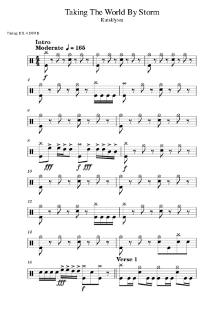 Kataklysm Taking The World By Storm score for Drums