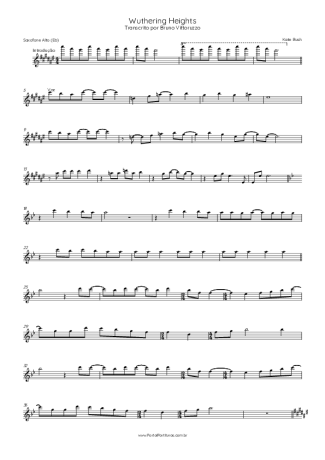 Kate Bush Wuthering Heights score for Alto Saxophone
