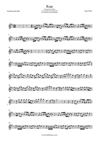 Katy Perry Roar score for Alto Saxophone