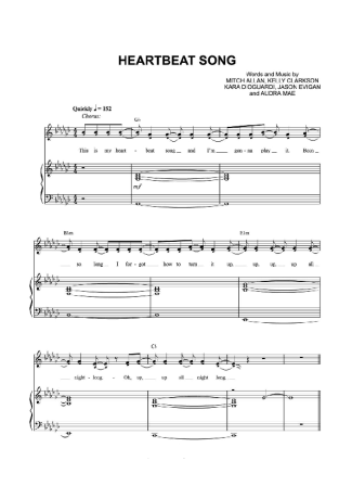Kelly Clarkson Heartbeat Song score for Piano