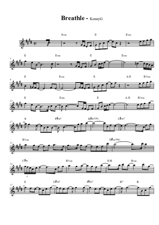 Kenny G Breathle score for Clarinet (Bb)