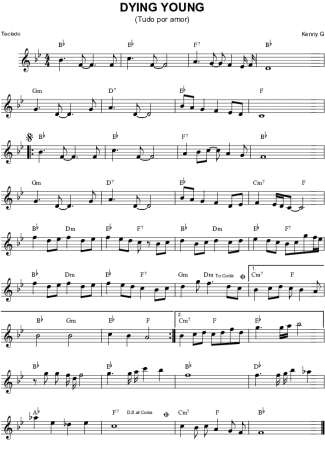 Kenny G Dying Young score for Keyboard
