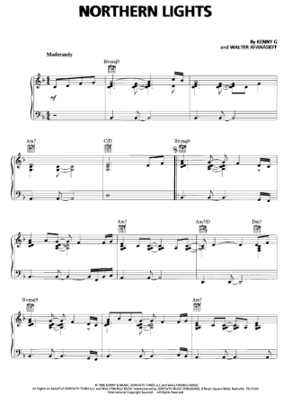 Kenny G Northern Lights score for Piano