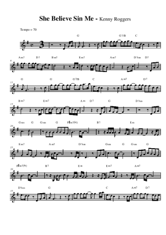 Kenny Rogers She Believes In Me score for Alto Saxophone