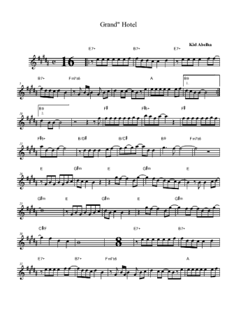 Kid Abelha Grand Hotel score for Tenor Saxophone Soprano (Bb)