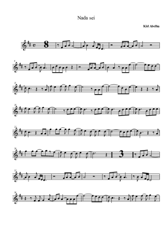 Kid Abelha Nada Sei score for Alto Saxophone