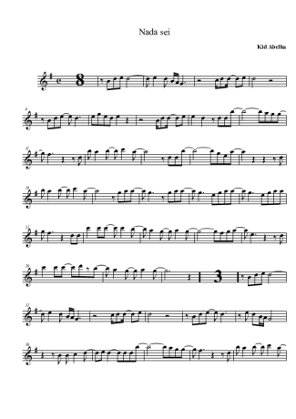 Kid Abelha Nada Sei score for Tenor Saxophone Soprano (Bb)