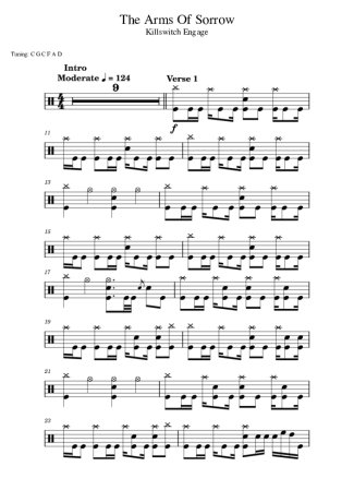 Killswitch Engage The Arms Of Sorrow score for Drums