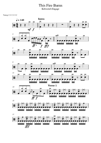 Killswitch Engage This Fire Burns score for Drums