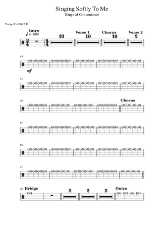 Kings of Convenience Singing Softly To Me score for Drums