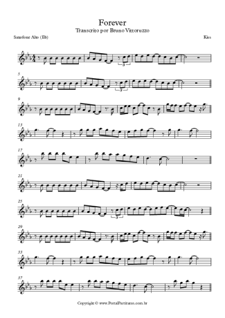 Kiss Forever score for Alto Saxophone
