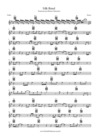 Kitaro Silk Road score for Acoustic Guitar