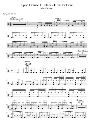 Kpop Demon Hunters How It´s Done score for Drums