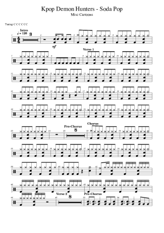 Kpop Demon Hunters Soda Pop score for Drums