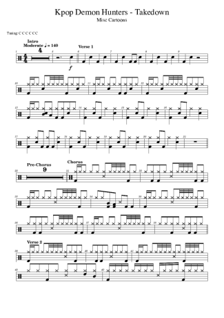 Kpop Demon Hunters Takedown score for Drums