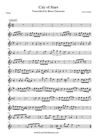 La La Land City of The Stars score for Violin