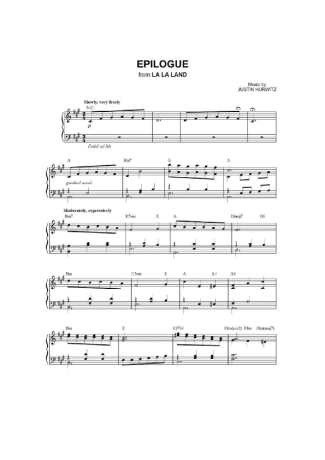 La La Land Epilogue score for Piano
