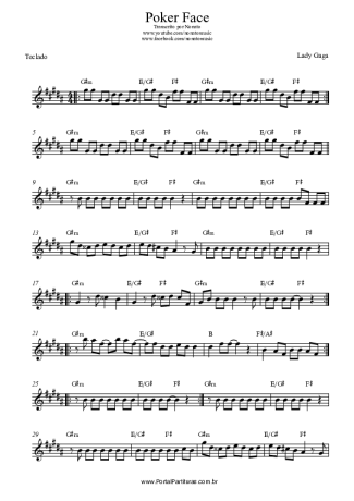 Lady Gaga Poker Face score for Keyboard