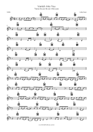 Lady Gaga Vanish Into You score for Acoustic Guitar