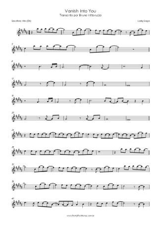 Lady Gaga Vanish Into You score for Alto Saxophone
