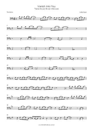 Lady Gaga Vanish Into You score for Trombone