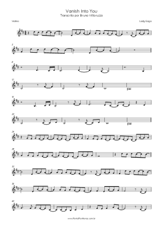 Lady Gaga Vanish Into You score for Violin