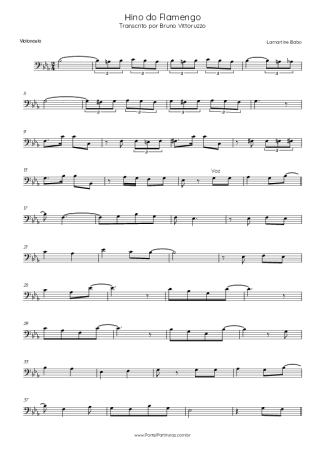 Lamartine Babo Hino Do Flamengo score for Cello