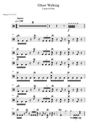 Lamb Of God Ghost Walking score for Drums