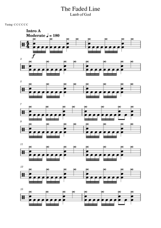Lamb Of God The Faded Line score for Drums