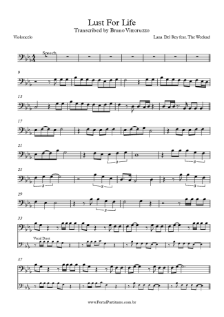 Lana Del Rey Lust For Life score for Cello