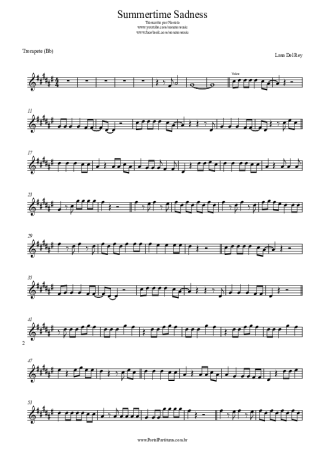 Lana Del Rey Summertime Sadness score for Trumpet