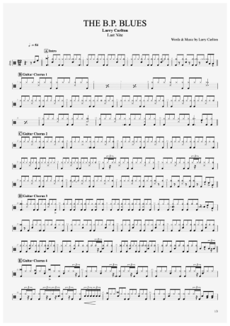Larry Carlton The B.P. Blues score for Drums