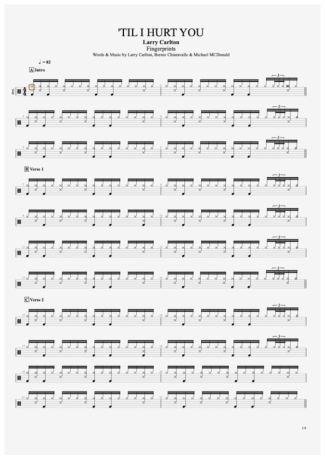 Larry Carlton ´Til I Hurt You score for Drums