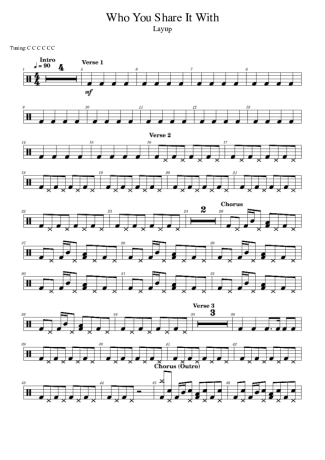 Layup Who You Share It With score for Drums