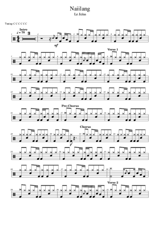Le John Naiilang score for Drums