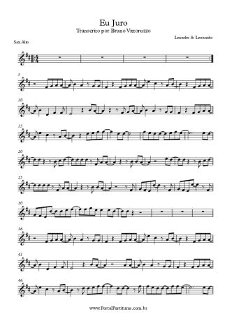 Leandro e Leonardo Eu Juro score for Alto Saxophone