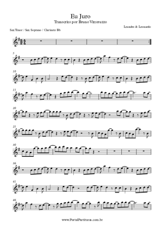 Leandro e Leonardo Eu Juro score for Clarinet (Bb)