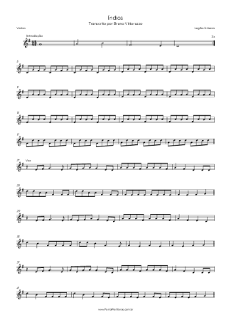 Legião Urbana Índios (Versão Acústico MTV) score for Violin