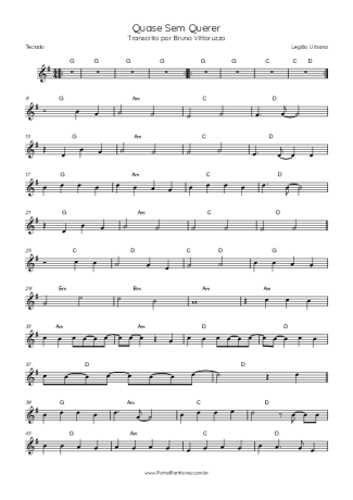 Legião Urbana Quase Sem Querer score for Keyboard