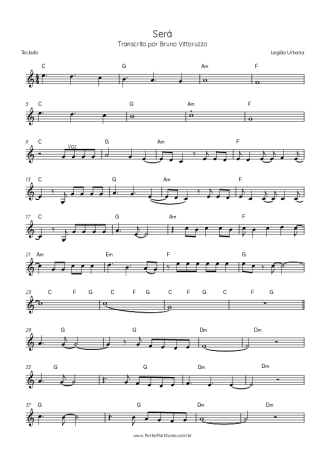 Legião Urbana Será score for Keyboard