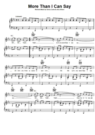 Leo Sayer More Than I Can Say score for Piano
