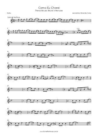Leonardo Como Eu Chorei (Part. Eduardo Costa) score for Harmonica