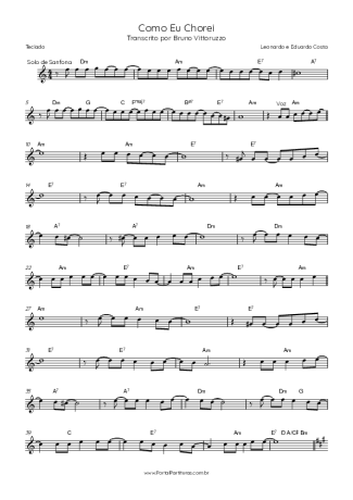 Leonardo Como Eu Chorei (Part. Eduardo Costa) score for Keyboard