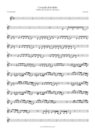Leonardo Coração Bandido score for Trumpet