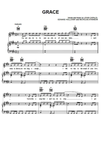 Lewis Capaldi Grace score for Piano