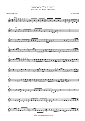 Lewis Capaldi Someone You Loved score for Alto Saxophone