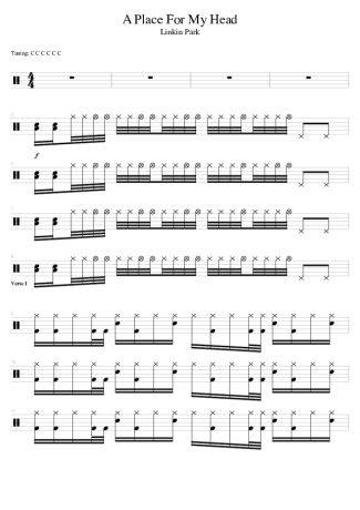 Linkin Park A Place For My Head score for Drums