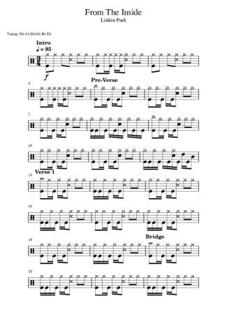 Linkin Park From The Inside score for Drums