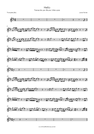 Lionel Richie Hello score for Trumpet